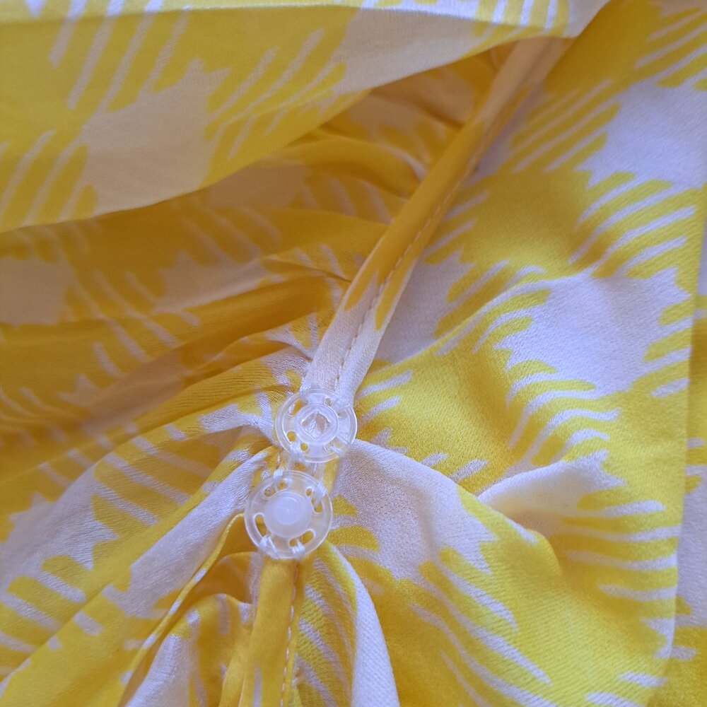 Roberto Cavalli Yellow Ruffle Sheer Silk Blouse Size 38 / XS - Picture 15 of 16